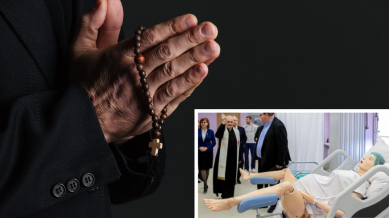 ksiądz poświęcił kukłę