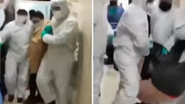 Wyciąganie podejrzanych o koronawirusa z domów siłą