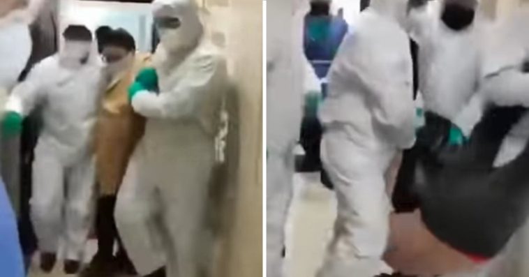 Wyciąganie podejrzanych o koronawirusa z domów siłą