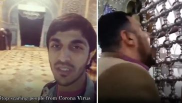 koronawirus w iranie lizanie świętych miejsc