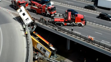 autobus spadł z wiaduktu warszawa grota roweckiego wypadek autobus warszawa