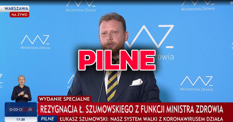 łukasz szumowski rezygnacja dymisja