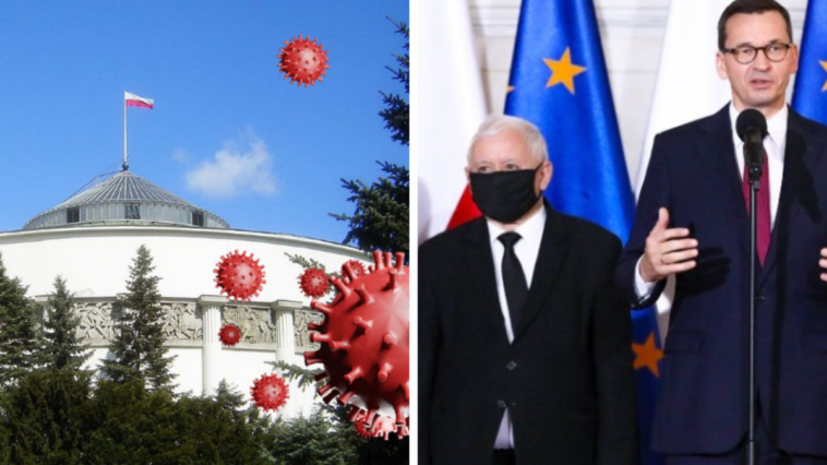 kaczyński kwarantanna błaszczak sondaż spadek PiS większość sejmowa koronawirus epidemia rząd nie radzi sobie sznur karetek szpital na stadionie narodowym