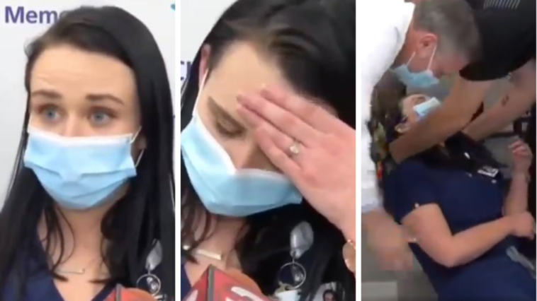 pielęgniarka zemdlała po podaniu szczepionki covid-19 koronawirus