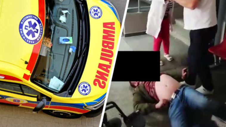 przychodnia drawsko pomorskie nagranie pacjent na podłodze ból nagranie