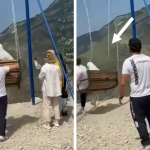 turystyki spadły z huśtawki w przepaść nagranie