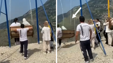 turystyki spadły z huśtawki w przepaść nagranie