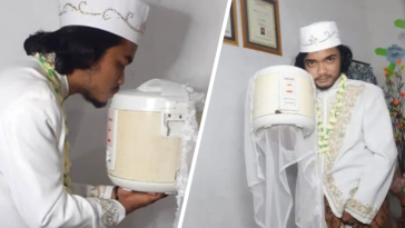 mężczyzna poślubił garnek szybkowar