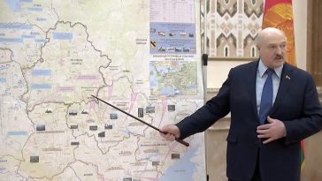 łukaszenka mapa inwazji na ukrainę