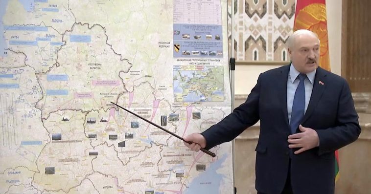 łukaszenka mapa inwazji na ukrainę