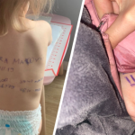 napisy na plecach dzieci z ukrainy