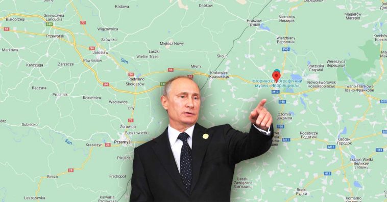 atak rakietowy lwów 15 km od polski