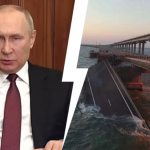 most kerczeński płonie