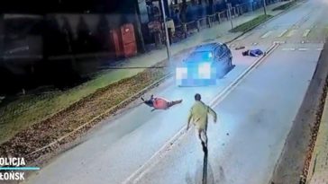 płońsk potrącenie na pasach nagranie