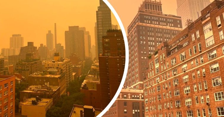 nowy jork smog żółty dym z kanady