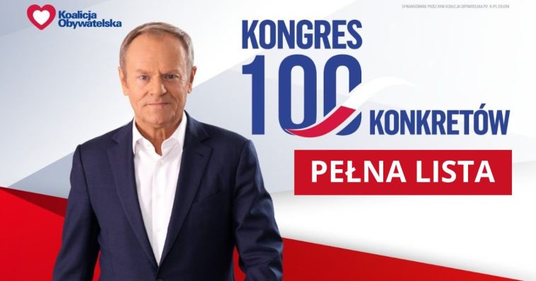 100 konkretów na 100 dni lista ko po tusk