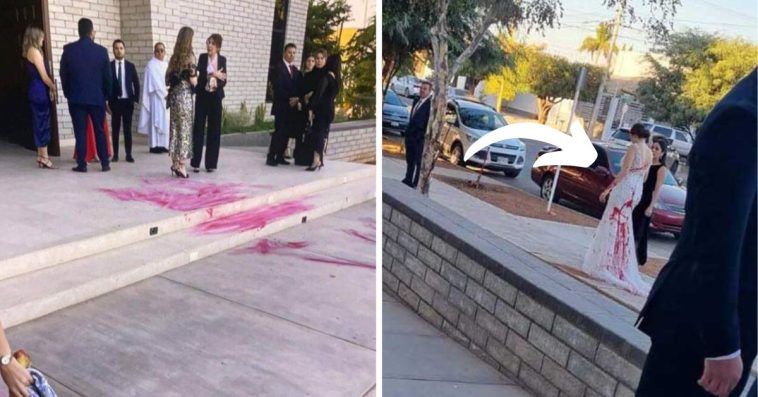 czerwona farba ślub