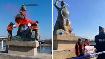 warszawska-syrenka-oblana-farba