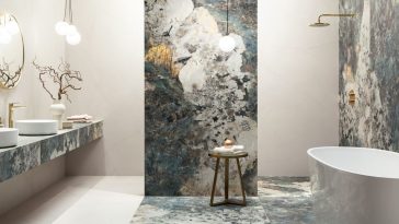Nowoczesne płytki do łazienki z kamiennym wzorem