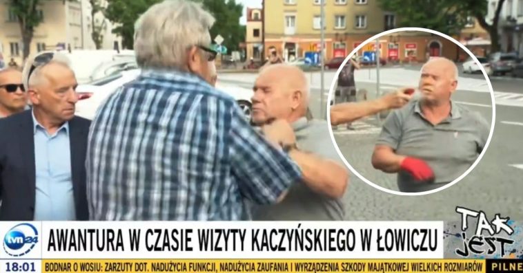 łowicz kaczyński bójka