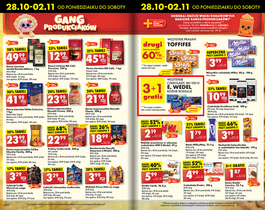 biedronka czekolada wedel promocja