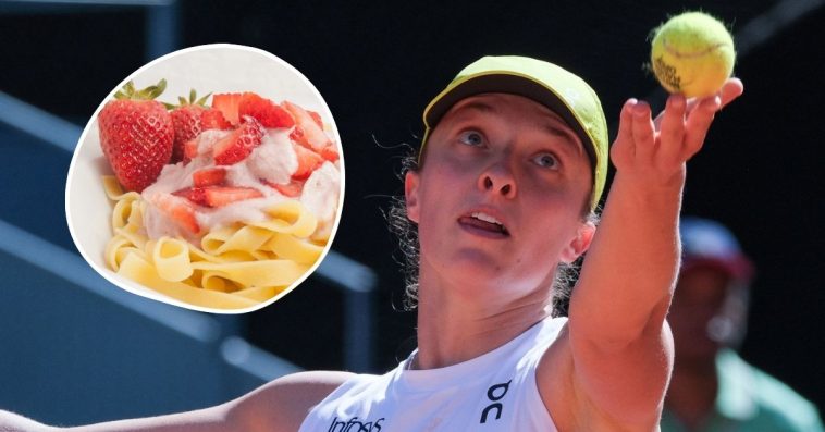 makaron z truskawkami iga światek przepis