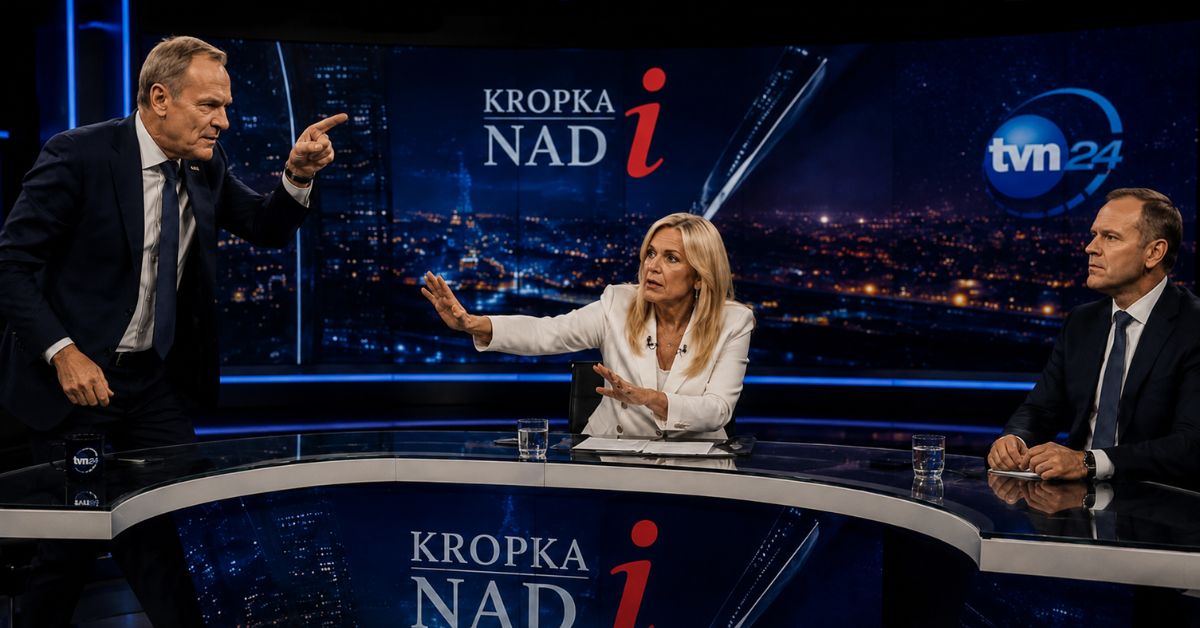 Kłótnia Tuska z Nawrockim w TVN24. Dziennikarze przerażeni. „Ordynarny fake news”